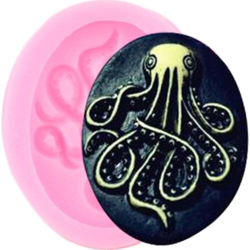 Octopus Silicone Mold Animal Cupcake Topper Fondant Cake Decorating Tools Polymer Clay Candy Molds Chocolate Gumpaste Moulds