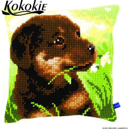 Handmade embroidery pillow cartoon cross stitch kits embroider needlework kits sewing mat material for handicraft pillowcase