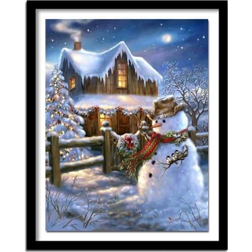Full Square/Round Drill 5D DIY Diamond Painting "Christmas Snowman" 3D Embroidery Cross Stitch Decor A00841