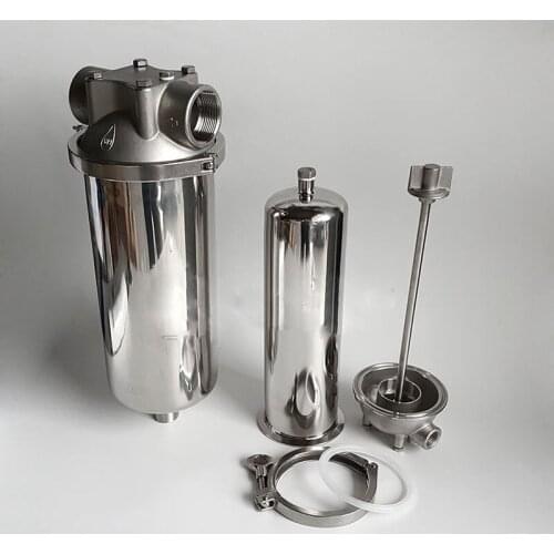 10" Industrial Stainless Steel SS304 Prefilter Large Flow Pipe Filter Casting Head Single Core Filter Female Thread DN15/DN40