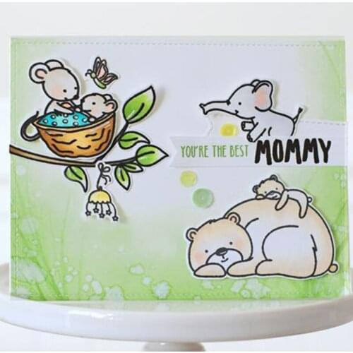 Parent-child Animal Clear Stamp New Stencils DIY Scrapbooking Paper Cards Handmade Crafts Embossing 2019 New Decorative