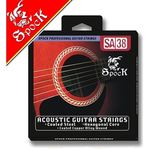 Spock SA38 Hexagonal Core Acoustic Guitar Strings Plated High Carbon Hexagonal Core Coated Copper Alloy Wound 011-052 inch