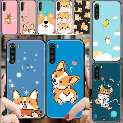 Dog Corgi Cute Cartoon Phone case For Xiaomi Redmi Note 7 7A 8 8T 9 9A 9S K30 Pro Ultra black luxury shell fashion cell cover