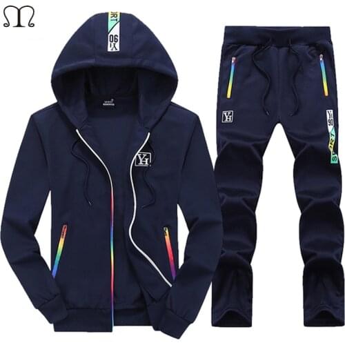 Tracksuit Men Sets Autumn Winter Luxury Sportswear Track Suits Mens Casual Hooded Hoodies Two Pieces Men Sweatshirt Pants Set
