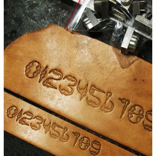 OLD ENGLISH TEXT leather carving 0-9 digits molds Hand-work unique design leather working tools with leather carving tools