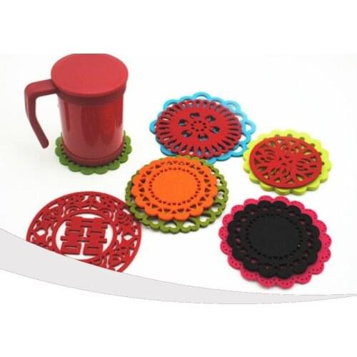 TCHY 8pcs Felt Coaster Cup Placemat Household Non-woven Mat Pad for Drinking Mugs Glass Home Decoration Accessories Mordern