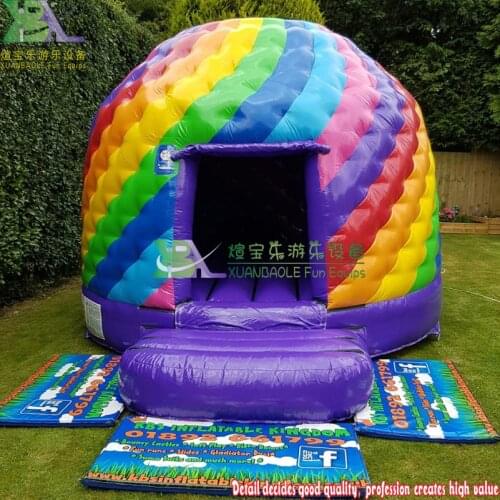 Outdoor Twist Rainbow Coloful Bouncy House Inflatable Disco Dome Bouncer