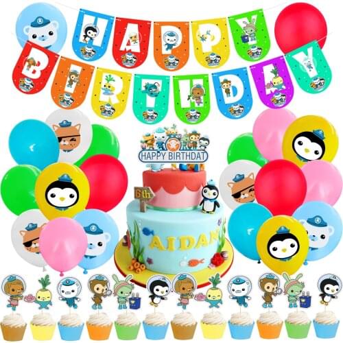 The Octonauts Theme Birthday Party Decoration 12inch Latex Balloon Cartoon Sea Animal Air Balls Happy Baby Shower Supplies
