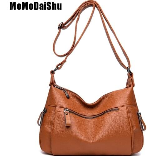 High Quality Leather Handbag Soft PU Leather Handbag 2021 New Trend Large Capacity Ladies Shoulder Messenger Bags Sac A Main