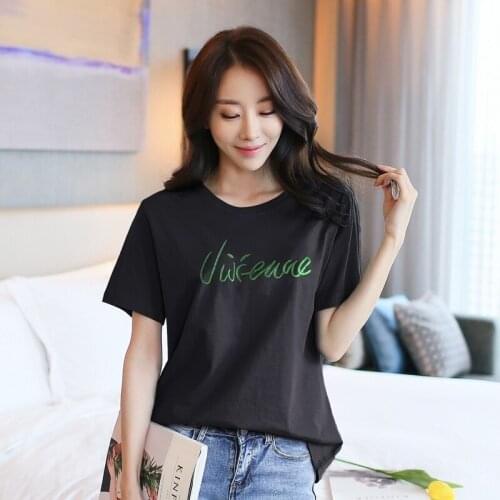 T Shirt Women Embroidered Loose Tops Oversized Womens T-shirt Casual Short sleeve T-shirts Blusas