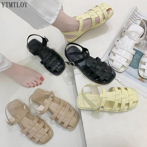 2021 Summer New Women Sandals Comfort Shoes Retro Gladiator Female Breathable Closed Toe Ytmtloy Sadalias Femininas