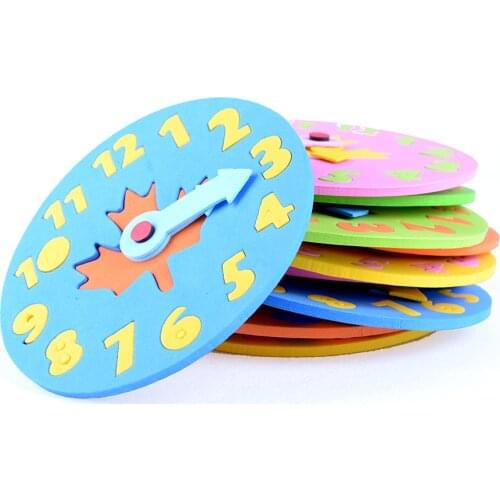 1 Pc 3-6 years old Kids DIY Eva Clock Learning Education Toys Fun Jigsaw Puzzle Game for Children Baby Toy Gifts New Arrival