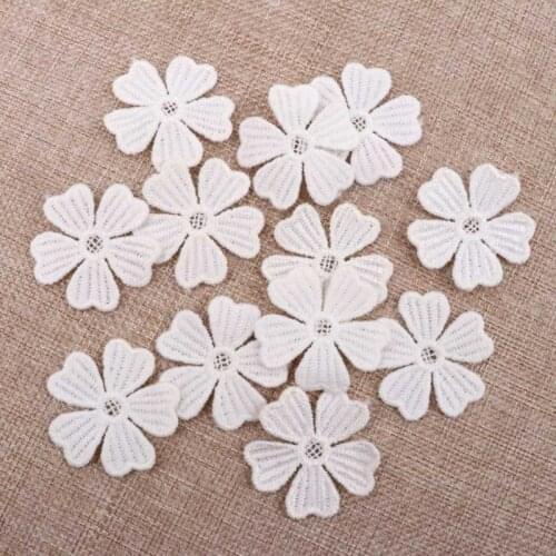 30pcs/lot Flower Lace Applique Mesh Trim For Garment Accessories Decoration Sew On Guipure Lace Fabric