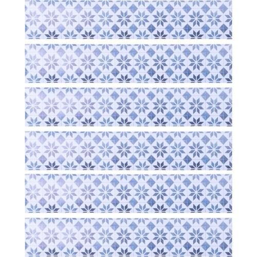 6Pcs Ceramic Tile Staircase Stickers Home Office Hotel Removable Stairs Tile Pattern Personalized Staircase Decoration Stickers