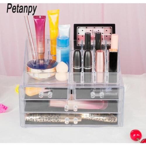 Acrylic transparent Makeup Organizer Storage Boxes Make Up Organizer For Cosmetics Brush Organizer home Storage Drawers type