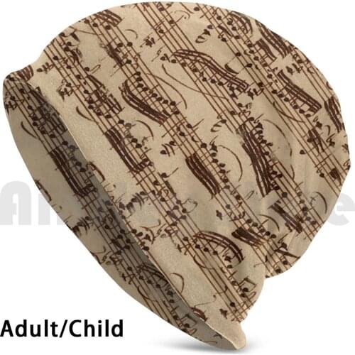 Bach Violin Sonata Beanies Knit Hat Hip Hop Bach Manuscript Classical Music Violin Sonata Music Sheet Music