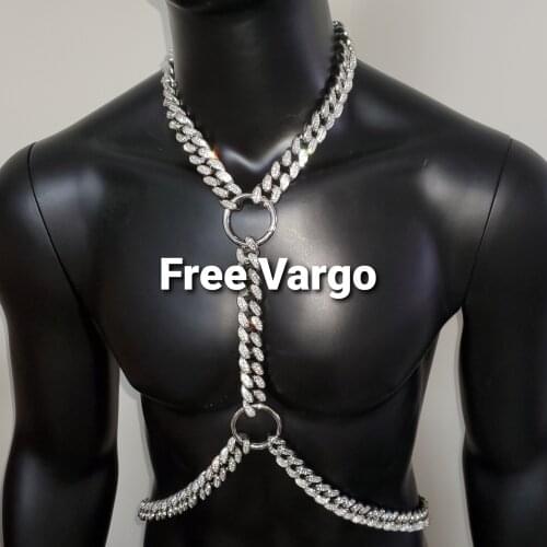 Burnin Man Sliver Rhinestone Chain Body Rave Chest Harness Top Costumes Musical Festival Singer Dancer Stage Outfits Gear