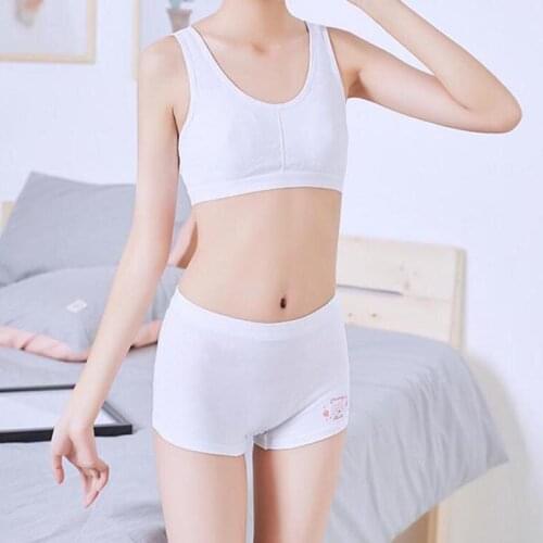 New Teenage Underwear Bras for Girls Bra Wireless Breathable Child Bras Soft Comfortable Cotton Young Bra F0028