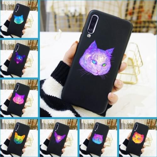 Phone Cases For Samsung Galaxy A40 A30 A20 A10 Purple Cat Cool For Samsung Galaxy A50 A60 A70 A80 Silicone Case Soft Back Cover