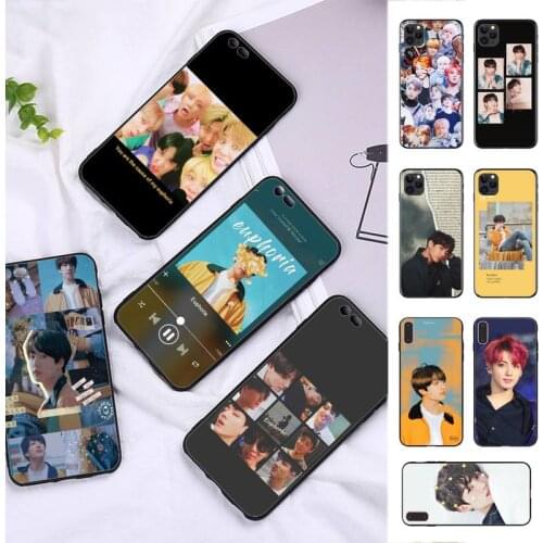 FHNBLJ KPOP Euphoria Jungkook Phone Case for iPhone 8 7 6 6S Plus X 5S SE 2020 XR 11 12 pro XS MAX