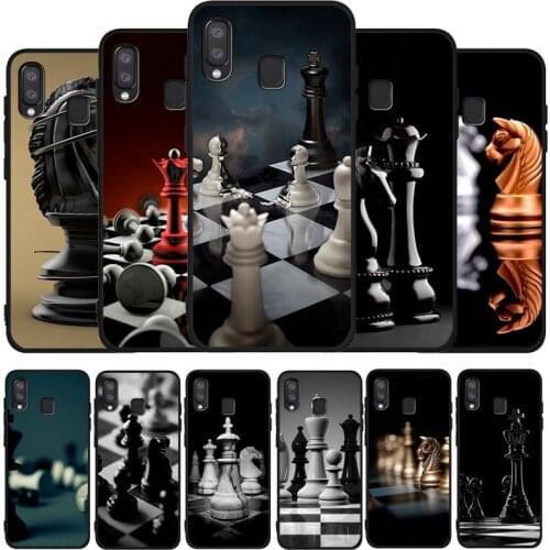 Black and white chess phone Case For Samsung A10 A20E A30 A40 A50 A60 A70 M10 M20 M30S M40 A01 A21 A31 A51 A71 4G Cover