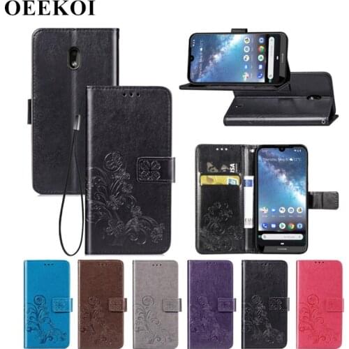 OEEKOI Four Leaf Clover PU Leather Wallet Flip Cover Case for Nokia 7.2/6.2/4.2/2.2/4.4