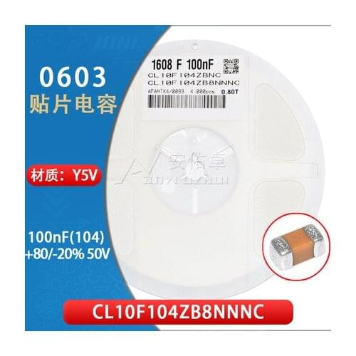 CL10F104ZO8NNWC CL10F104ZO8NNNC CL10F104ZB8NNNC CL10F104ZA8NNNC 1608/0603 100nF 104Z 16V 25V 50V Y5V ±80/-20% Chip capacitors