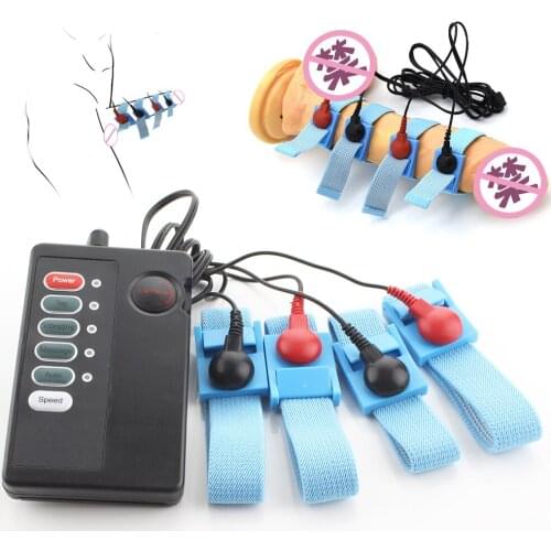 Dual Output Host,Electro Shock Penis Rings Penis Extender Electrical Stimulation Physiotherapy Cock Rings BDSM Sex Toys For Men