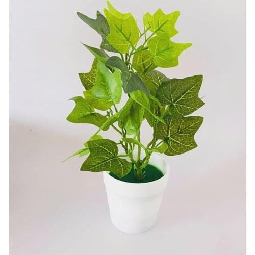 Potted Plant Lifelike Artificial Bonsai Desktop Decor Fake Green Plant for Home Display