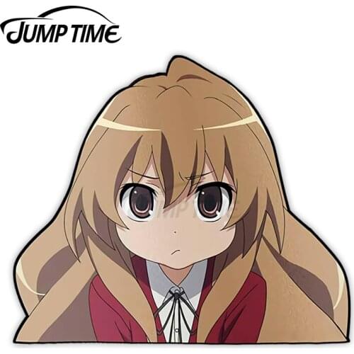 JumpTime 13 x 9.5cm Aisaka Taiga Toradora Big Head Peeker Car Stickers Car Accessories Laptop Motorcycle Fine Waterproof Decal
