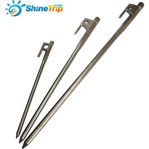 ShineTrip Camping tent pegs 304 stainless steel pegs tent Accessories 20cm,30cm,40cm suitable for large tent and sunshelter