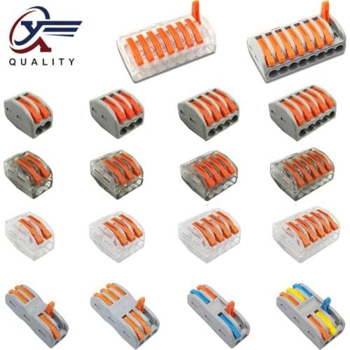 Pin-222 212/3/4/5/8 Compact Wire Wiring Connector Conductor Terminal Block With Lever 0.08-2.5mm2 SPL-2/3 push-in Terminal Block