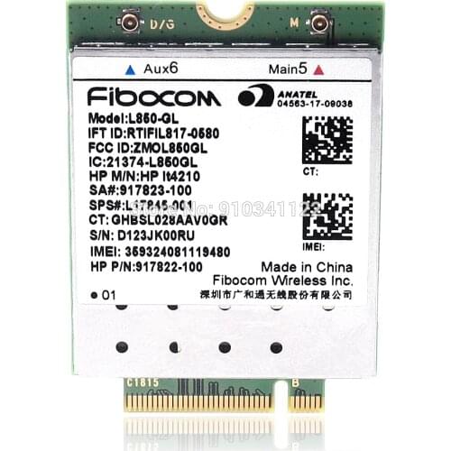 L850-GL LT4210 FDD LTE TDD WCDMA M.2 4G Card SPS#917823-001 WWAN Mobile Module for ProBook 430 G5 440 G5 450 G5 Notebook PC