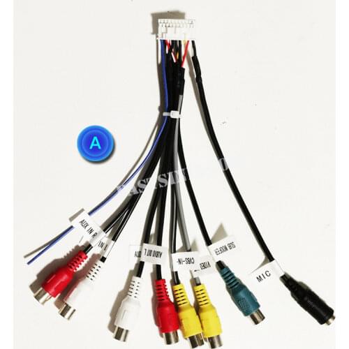 Microphone USB GPS Rear View Camera RCA Output AUX SIM Card Slot Radio Converter 16PIN 4G Power Cable For Car Navigation