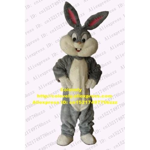 Cute Grey Easter Bunny Looney Tunes BugsJackrabbit Hare Rabbit Lepus Bunny Mascot Costume Mascotte Adult No.210 Free Shipping