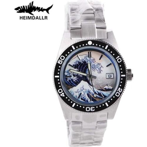 HEIMDALLR 62MAS Mens Diving Watch Kanagawa Surfing Luminous Dial Sapphire 300M Water Resistance NH35A Automatic Mechanical Watch