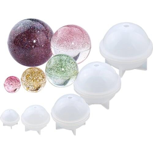 Soft Silicone Round 3D Ball Mold Universe Epoxy Resin Mold For UV Resin Jewelry Making DIY Crafts 5 Sizes