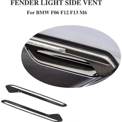 F06 F12 F13 Dry Carbon Fiber Door Side Fender Light Trim For BMW M Series M6 F06 F12 F13 Mudguard Cover Trim 2013 - 2019