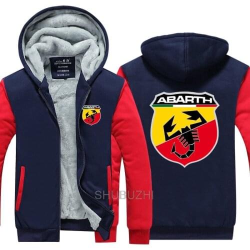 New pattern mens jacket car logo Abarth coat winter casual zipper thicken sweatshirt fashion clothes