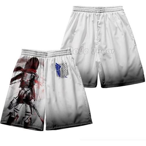 Attack on Titan Sasha Braus Cosplay Costume Men Anime Shingeki No Kyojin Eren Levi Mens Short Jogger Shorts Pant with Pocket