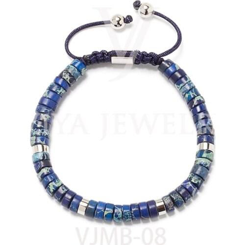 Wholesale(100 pcs/lot) Custom Fashion Handmade Natural Wheel Beads Braided Adjustable Bracelet Beads Macrame Men Bracelets