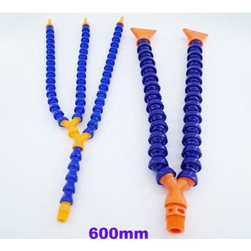 5pcs/lot G1/4 3/8 1/2 3/4-L 600mm Flat Nozzle Switch Cooling Tube Y Water Cooling Pipe for Engraving Machine Tool Square 2 Way
