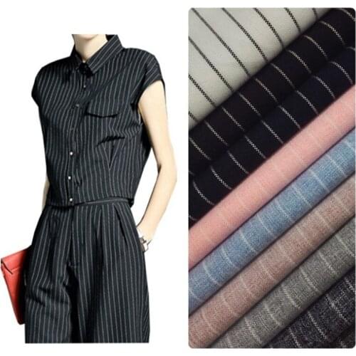 Pinstripe Twill Fabric Elastic Business Suit Pants Dress Fabric DIY handmade Width 1.5m*length 1m