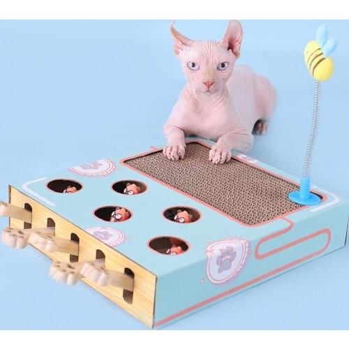 3-in-1 Pet Scratching Board Cat Scratcher Multifunctional Kitty Interactive Toy Cat Nail Scraper Scratching Pad Kitty toys