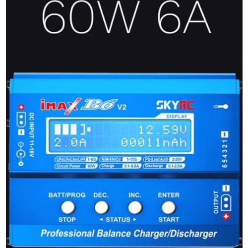 SKYRC iMAX B6 V2 Changer 60W 6A Support LiPo, Li-Ion LiHV LiFe NiMH NiCD and Pb (lead acid) Battery