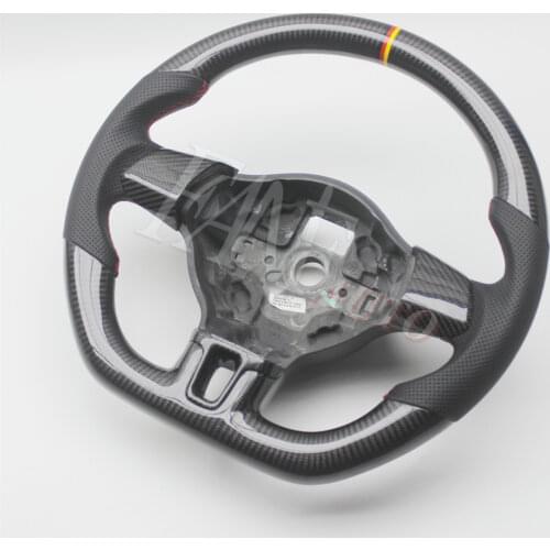 Replacement Real Carbon Fiber Steering Wheel with Leather for VW Volkswagen Golf 6 Mk6 2008-2013