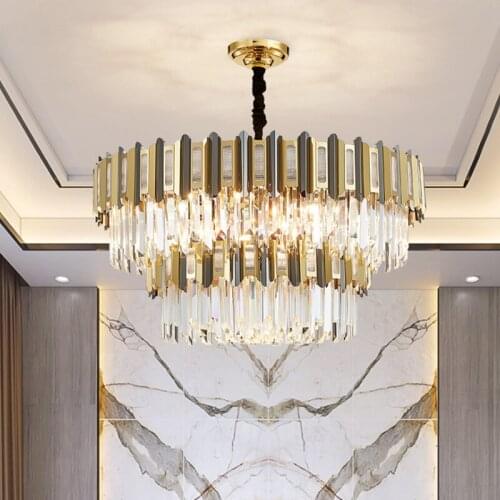 Modern Luxury Crystal Led Pendant Lights Lustre Indoor Lighting Lamp Bedroom Living Dining Room Villa Deco Hanging Light Fixture