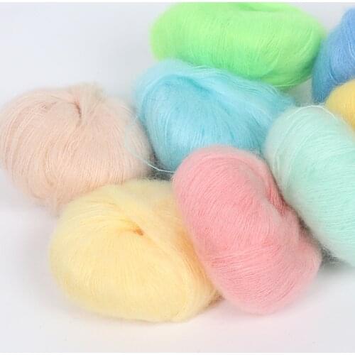 25g/ball Super Soft Plush Fine Wool Crochet Yarn Hand Knitting Thin Mohair Yarn Villi Plump Delicate Smooth Knitted Yarn Thread