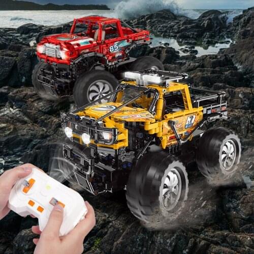 Technical building block monsters Pickup RC car model 2.4Ghz radio remote control vehicle brick toys collection for gifts
