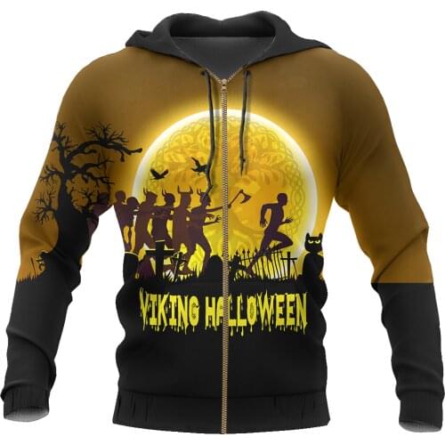 Beautiful hoodie 3D All Over Printed Viking Halloween Sweatshirt For Men/women Autumn Casual Pullover Zipper Streetwear
